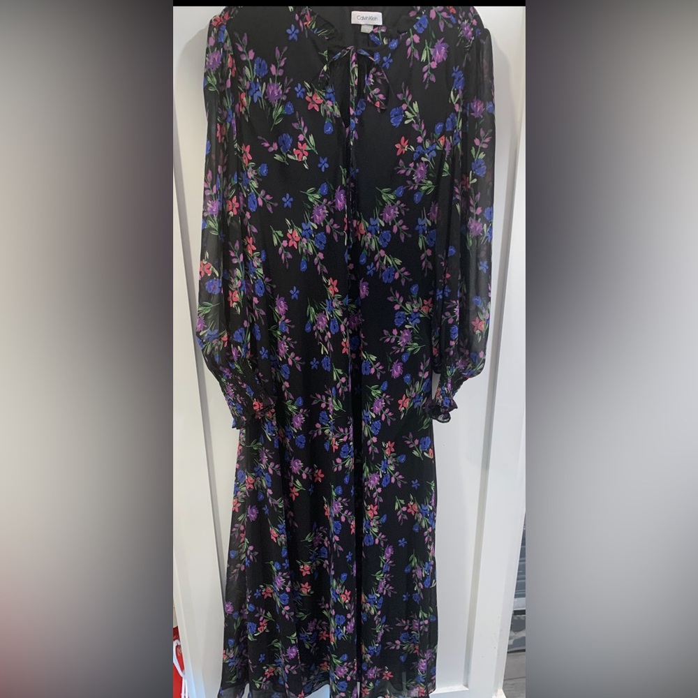 Calvin Klein long floral dress size 14